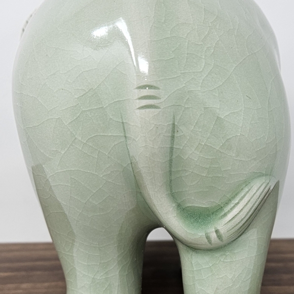Novica Ceramic green Elephant - Picture 4 of 7